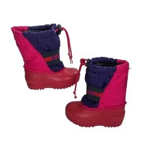 Sorel Baby SZ 7 Pink Purple Pull on Winter Boots Drawstring Removable Liners